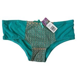 Hers Teal and Tan Lace Hipster Panty Sz XL